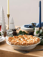 LE TAUCI Ceramic Pie Pans for Baking, 9 Inch Pie Plate for Apple Pie, Round Baking Dish, 36 oz Deep Dish Pie Pan - Set of 1, Fireworks, Arctic White