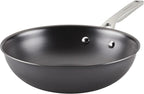 KitchenAid NITRO Carbon Steel Stir Fry Pan/Wok, Stainless Steel Handle, Compatible with All Cooktops, 10 Inch - Black