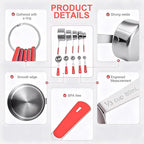 Measuring Cups and Spoons Set, Stainless Steel 10 Piece for Cooking and Baking (5 Cups + 5 Spoons, Red Handle)