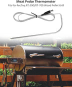 2 Pack Temperature Meat Probe Replacement Fits for Rec tec Wood Pellet Grill, Recteq Grill Accessories, with 2 BBQ Thermometer Probe Holder Clip