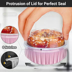 EUSOAR Disposable Ramekins with Lids, 200pcs 5oz Aluminum Foil Cupcake Liners Ramekins Cups for Baking, Dessert Cups Aluminum Cheesecake Pan Creme Brulee Baking Cups for Oven-Pink