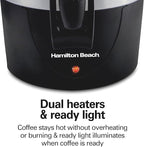 Hamilton Beach 45 Cup Fast Brew Coffee Urn and Hot Beverage Dispenser, 40521