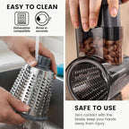 HANSGO Rotary Cheese Grater Hand Crank, Shredder Slicer Grinder, 3 Large Diameter Metal Blades & Cleaning Brush, Non-slip Suction Base, Labor-Saving Handle, Kitchen Gadgets for Cheese, Vegetable, Nuts