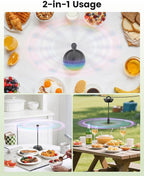 4Pack Food Fan for Table, AA Battery Powered, Portable Fan with Flexible Gooseneck and Soft Blades, Soundless Table Fan for BBQ, Picnic, Party, Patio (Non-rechargeable,Black)