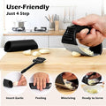 Garlic Press Rocker Set，Stainless Steel Garlic Mincer Tool with Garlic Peeler and Cleaning Brush Kitchen Gadgets Essentials Garlic Chopper