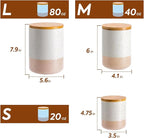 Yangbaga Canister Sets for Kitchen Counter, 40 OZ Large Ceramic Food Storage Jars with Airtight Wood Lids, Large Kitchen Canisters for Coffee, Sugar, Tea, Flour, Spice Visit the Store