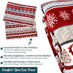 PAVILIA Premium Christmas Sherpa Throw Blanket | Christmas Decoration Reindeers, Fleece, Plush, Warm, Cozy Reversible Microfiber Holiday Blanket 60x80