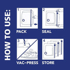 Hefty Shrink-Pak Vacuum Storage Bags - Space Saver for Under Bed Storage, Clothing and Comforters, 3X More Storage Space, 6 Medium Zipper Bags