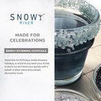 Snowy River Silver, Cocktail & Margarita Sugar Rimmer - Vibrant Color Glass Rimming Sugar with Medium Crystal Texture - 8oz