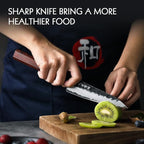 HEZHEN Kitchen Knife Set 4PCS, Clad Steel Chef Knife Nakiri Forged Steel Santoku, Wooden Octagonal Handle