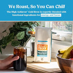 Bulletproof The High Achiever Coarse Ground Cold Brew Coffee, 10 Ounces, Medium-Dark Roast Enhanced Coffee with Lion's Mane Mushroom, B Vitamins, and Adaptogens for Energy and Focus