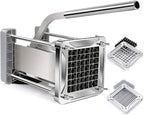 French Fry Cutter, Sopito Professional Potato Cutter Stainless Steel with 1/2-Inch and 1/4-Inch Blade Great for Potatoes Carrots Cucumbers