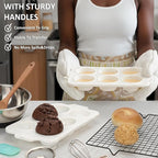 2 Pack Silicone Muffin Pan - Non Stick Collapsible Metal-Reinforced Frame Cupcake Pan with Handles 6 Cup Regular, BPA Free Silicone Muffin Tray, Cupcake Baking Pan Molds for Oven Dishwasher Safe