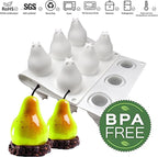 OCPO KITCHEN 3D Pear Shape Silicone Molds for Baking Mousse Cake, 3D Silicone Baking Mold for Candy Pastry Chocolate Truffle Cupcake Jelly Cookie Pudding Cake Decoration Mold, Pear Shape (15-Cavity)