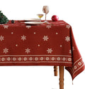 ISAENNE Designer Christmas Red Square Tablecloth,Linen Table Cloth with Snowflakes Pattern,Wrinkle Resistant Decor Tablecloths for Dining Kitchen Thanksgiving Christmas,67"*67"-Carol C