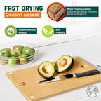 Earth’s Dreams Wood Cutting Board 17x12 Extra Large - Charcuterie Board, Non-Plastic, Non-Toxic, Heavy-Duty, Dishwasher Safe (Tan/Blacks)
