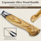 TIVOLI Damascus Paring Knife,VG-10 Fruit Knife with Razor Sharp Blade and Ergonomic Olive Wood Handle, Ideal for Home and Kitchen