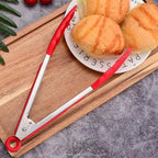 2-Pack of 9" (Small) & 12" (Large) Kitchen Tongs Set: Non-Stick Silicone-Stainless Steel Cooking Tongs, BPA Free, Heat Resistant (480°F) - Non-Slip Grip & Locking Metal Food Tongs (Red)