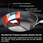 MsMk 12 1/2 inch Non Stick Frying Pan with Lid,Titanium and Ceramic Nonstick Large Skillet，Stay-Cool Handle,Scratch-resistant,Non-Toxic,Induction，Dishwasher Safe, Oven Safe to 700°F