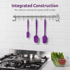 U-Taste Silicone Baking Spatula Set: 480ºF High Heat Resistant, Food Grade Flexible Rubber Kitchen Cooking Mixing Scraper, Food Grade Seamless Utensil for Nonstick Cookware Set of 3 (Purple)