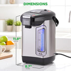 NutriChef Digital Water Boiler and Warmer - 4L/4.23 Qt Stainless Electric Hot Water Dispenser w/ LCD Display, Rotating Base, Keep Warm, Auto Shut Off, Safety Lock, Instant Heating for Coffee & Tea