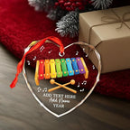 Personalized Xylophone Player Christmas Glass Ornament, Custom Text Name & Year Xylophone Xmas Ornament, Xylophonist Christmas Tree Hanging Ornaments 2025, Gift for Men Women Instrument Lover