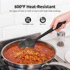U-Taste Silicone Spatula Set with 600 Degrees Fahrenheit Heat Resistant (Black)