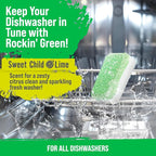 Rockin' Green Dishwasher Cleaner Tablets (24 Pack) - Septic Safe Dishwasher Cleaning Tablets Dishwasher Cleaner and Deodorizer Dishwashers Tablet Remove Build Up with Citric Acid (Sweet Child O'Lime)