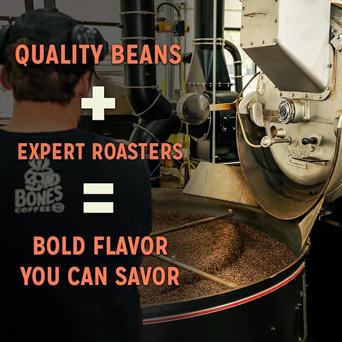 Bones Coffee Company Irish Cream, Creamy Liqueur Flavored Coffee, Medium Roast Low Acid Arabica Beans Compatible with Auto drip and French Press Coffee Maker, 12 Oz Whole Bean
