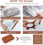 2.5 INCH Fun Shapes Football Ice Cube Mold,Large Ice Cube Molds | Football ice mold for Super Bowl Party,Football Gifts,Whiskey Ice Cubes Mold(bourbon ice cube molds) for Whiskey,Cocktails