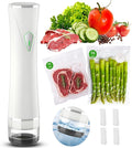 Vacuum Sealer Set (Vacuum Machine + 30 Reusable Vacuum Bags) Handheld Vacuum Sealer for Food, Portable Compact Food Sealer with Auto-Stop & Detachable Filter, 5X Freshness Lock