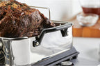 KitchenAid 5-Ply Clad Stainless Steel Roasting Pan/Roaster with Removable Rack, 15 Inch x 11.5 Inch - Polished Stainless Steel