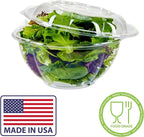 Mr Miracle Clear 24 Ounce Plastic Salad Bowls with Snap-On Lids. 50 Pack. Airtight Disposable Salad Containers for Lunch, Meal Prep, Parties. Ideal as Disposable Salad Bowls with Lids