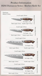 HEZHEN Damascus Chef Knife Set, 67 Layers Damascus Steel, 5PCS, Ultra Sharp, Professional Kitchen Knife Set for Chefs and Home Cooking, Ergonomic Micarta Handle, Gift Packing
