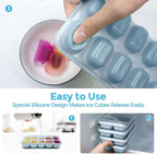 DOQAUS Ice Cube Trays 4 Pack, 40 pcs Silicone Ice Cubes Tray Maker with Spill-Resistant Removable Lid, Easy Release & Pop out, LFGB and BPA Free, Stackable Flexible, for Soup, Food, Cocktail, Coffee