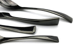 5-Piece 18/10 Stainless Steel Serrated Steak Knife Flatware Set, Mirror Polishing Black, Service for 1