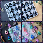 Keychain Resin Molds Silicone with Hole, 28pcs UV Resin Jewelry Mold, Epoxy Resin Molds for Keychain Pendant Jewelry Making Molds for Epoxy Resin Earring Mold, Earrings, Necklace