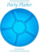 Plasticpro 6 Sectional Round Plastic Serving Tray/Platter (8, Blue)