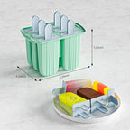 6 Pieces Silicone Popsicle Molds,Easy-Release BPA-Free,Ice Pop Mold Ice Cream Molds For Kids,With 6 PCS Plastic Stick+Cleaning Brush (Mint Green)
