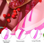 Minatee 150 Pieces Disposable Cutlery Set Plastic Silverware Heavy Duty Utensil Sets 50 Forks 50 Knives 50 Spoons for Home Office School Party Picnics Restaurant Outdoor Events