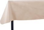 Yourtablecloth Heavy Duty Vinyl Rectangle or Square Tablecloth – 6 Gauge Heavy Duty Tablecloth – Flannel Backed – Wipeable Tablecloth with Vivid Colors & Many Sizes 52 x 120 Sand