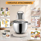 8.4QT Commercial Stand Mixer 800W with NSF Certified and Aluminum Die Casting, Mixers Kitchen Electric Stand Mixer Metal Food Mixer with Stainless Steel 8L Bowl, Dough Hook, Whisk and Beater