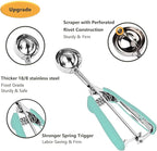 Cookie Scoop, Ice Cream Scoop, 1.5 Tbsp/ 23ml/ 0.7 oz Cookie Scoops for Baking, 18/8 Stainless Steel Cookie Scooper for Baking, Cookie Dough Scoop, Ice Cream Scooper with Trigger Release (Mint)