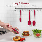 U-Taste Silicone Spatula Set with 600 Degrees Fahrenheit Heat Resistant (Red)