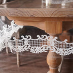 Rectangle Waterproof Clear Table Cover Protector Vinyl Table Cloth Oil Spill Proof Wipe Clean Lace Plastic Tablecloths for Dining Tables (White, 60 x 84 Inches)