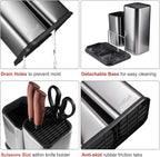 RedCall Kitchen Knife Holder,Stainless Steel Universal Knife Block Without Knives for Countertop,Modern Knife Utensil Holder for Counter,Edge-Protect Knife Storage Organizer (Stainless Steel (Silver))