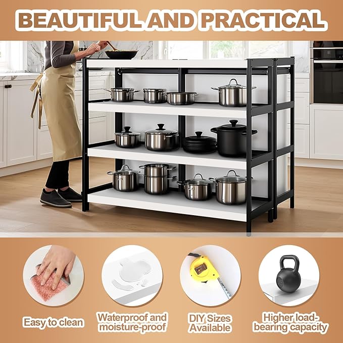 5 Pcs Wire Rack Covers 32x12x3 inch PVC Pantry Shelf Cover 0.31 inch Thick Removable Closet Wire Rack Shelf Covers,Decoration Kitchen Bathroom Office Shelving (Light Luxury White,32x12x3 inch)