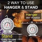 KT THERMO Oven Thermometer150-600°F, Oven Grill Fry Chef Smoker Analog Thermometer Instant Read Stainless Steel Kitchen Cooking Thermometer