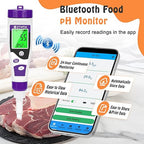 Food pH Meter, Digital pH Meter for Food Fermentation Canning Cooking, Smart Sourdough pH Tester for Bread Cheese Sauces, Measure pH in Water, Brewing, Meat, Sausages, Pickles, Sushi Rice