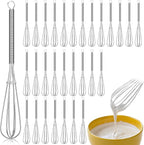 Baderke 30 Pcs 6 Inch Mini Whisk Bulk Small Whisks for Cooking 304 Stainless Steel Tiny Whisk for Baking, Whipping, Beating Eggs, Mixing Sauces, Blending Ingredients